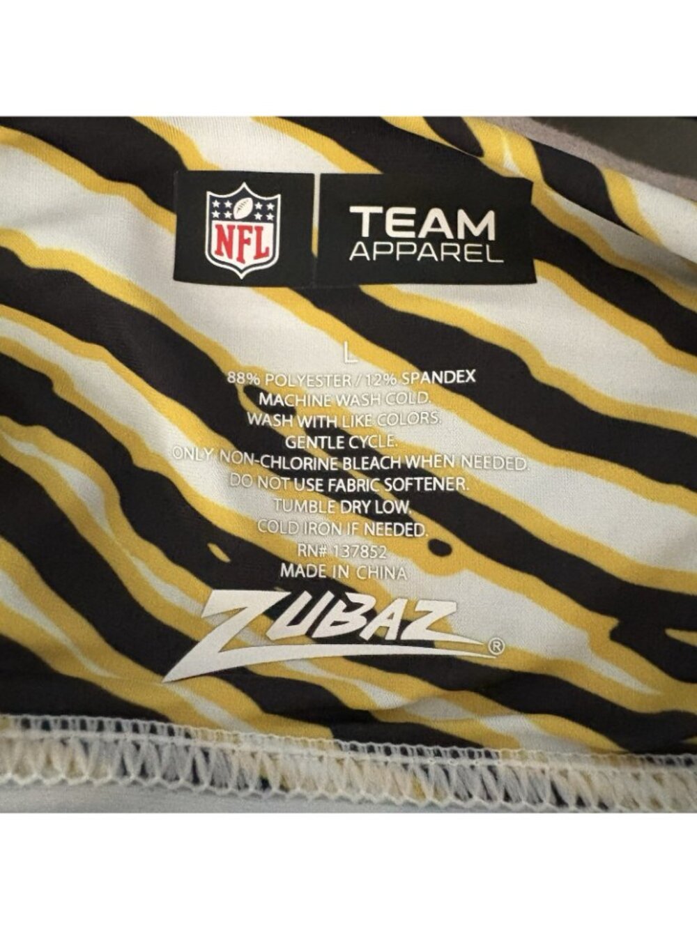 Zubaz NFL Women’s Size L Basic Zebra Print Legging Pittsburgh Steelers NWT - Picture 10 of 10